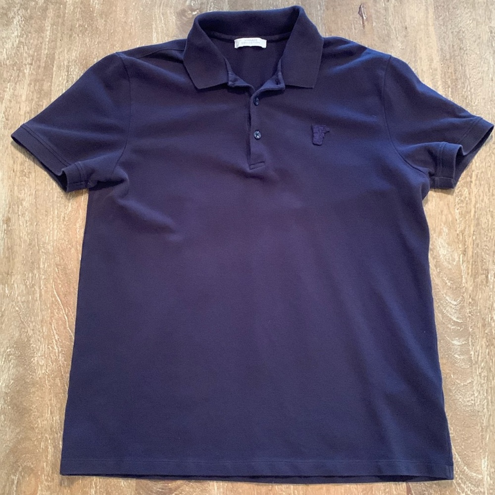 Versace Collection Large Polo In Navy - Picture 2 of 9